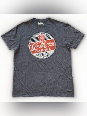 Gas Monkey Garage Mens Large Short Sleeve Gray Graphic T Shirt
